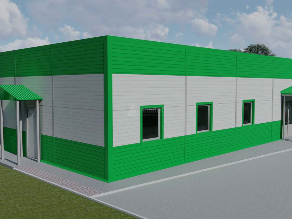 3D визуализация Контрольно-пропускной пункт из сэндвич-панелей - фото 4