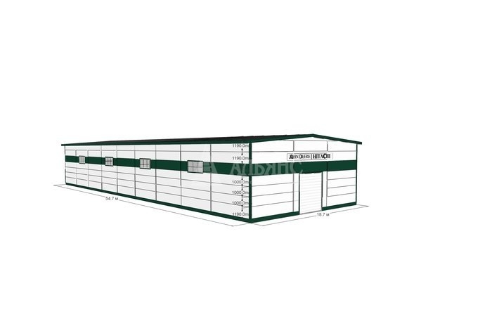 3D визуализация Сервизный центр из сэндвич-панелей - фото 6